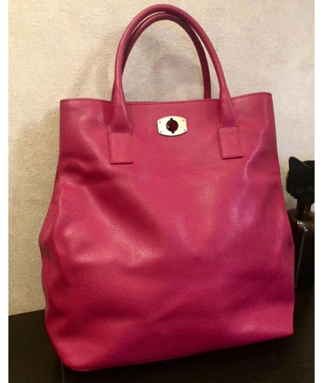 FURLA Фуксия кожаная сумка тоут, фото 7