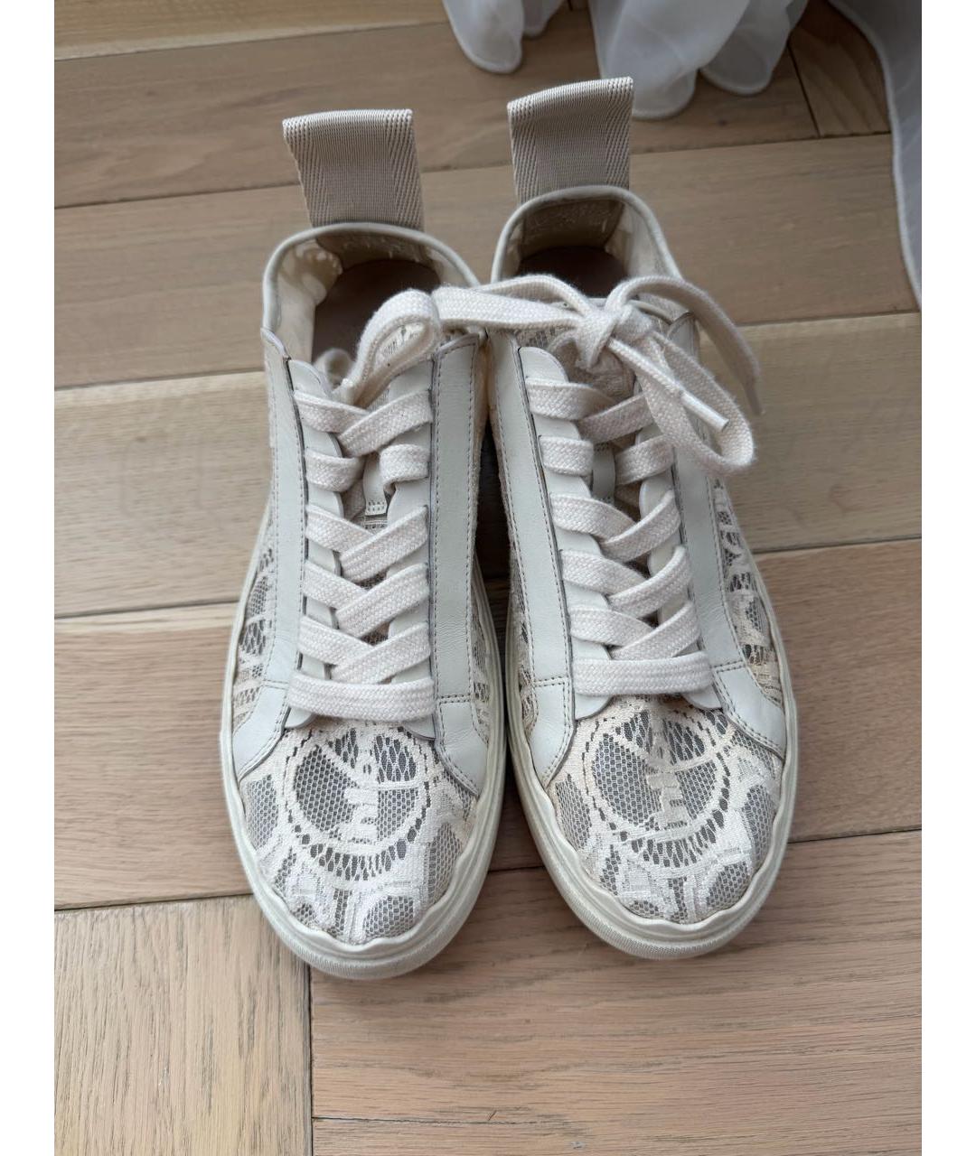 VALENTINO Бежевые кожаные кеды, фото 4
