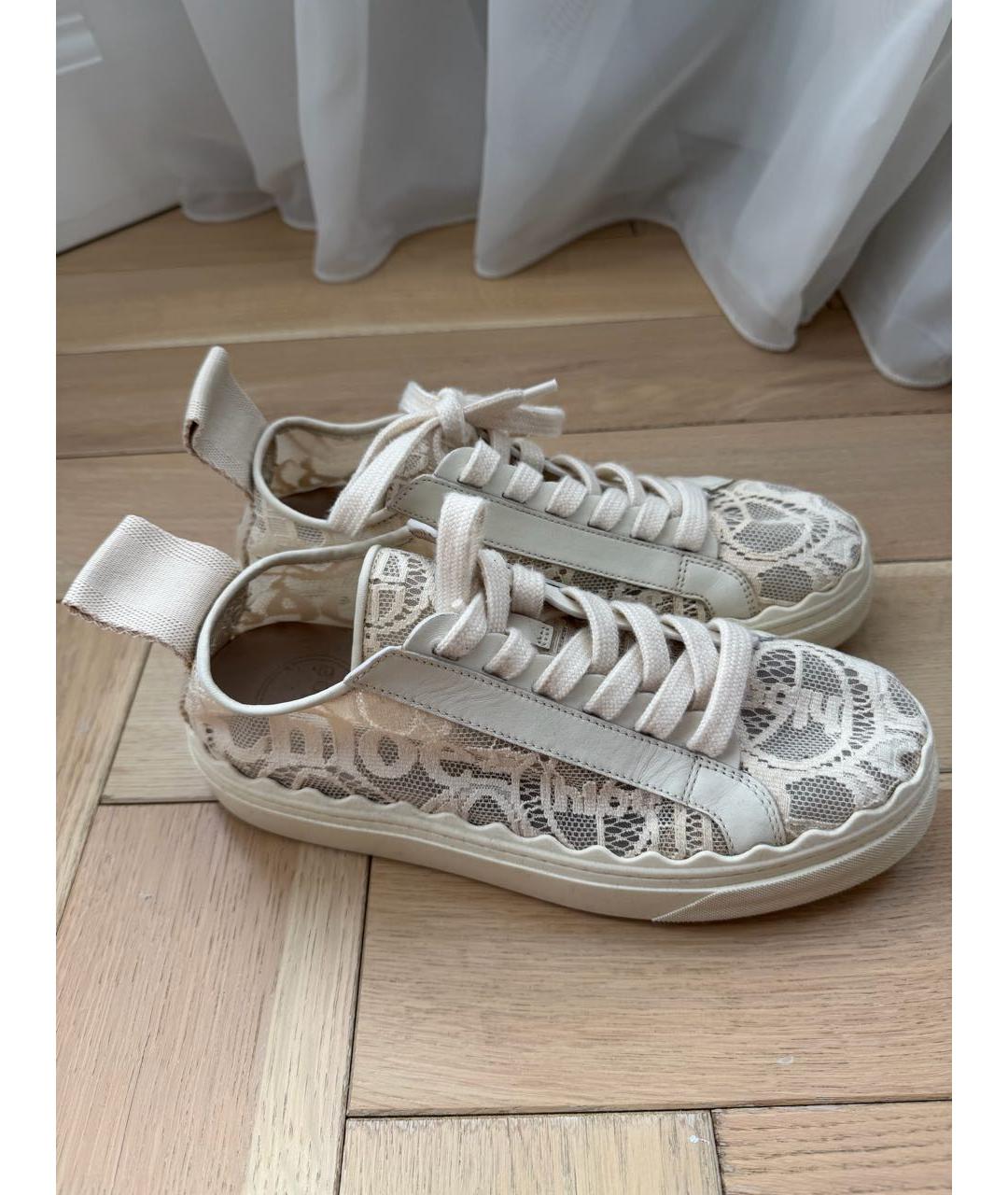 VALENTINO Бежевые кожаные кеды, фото 5