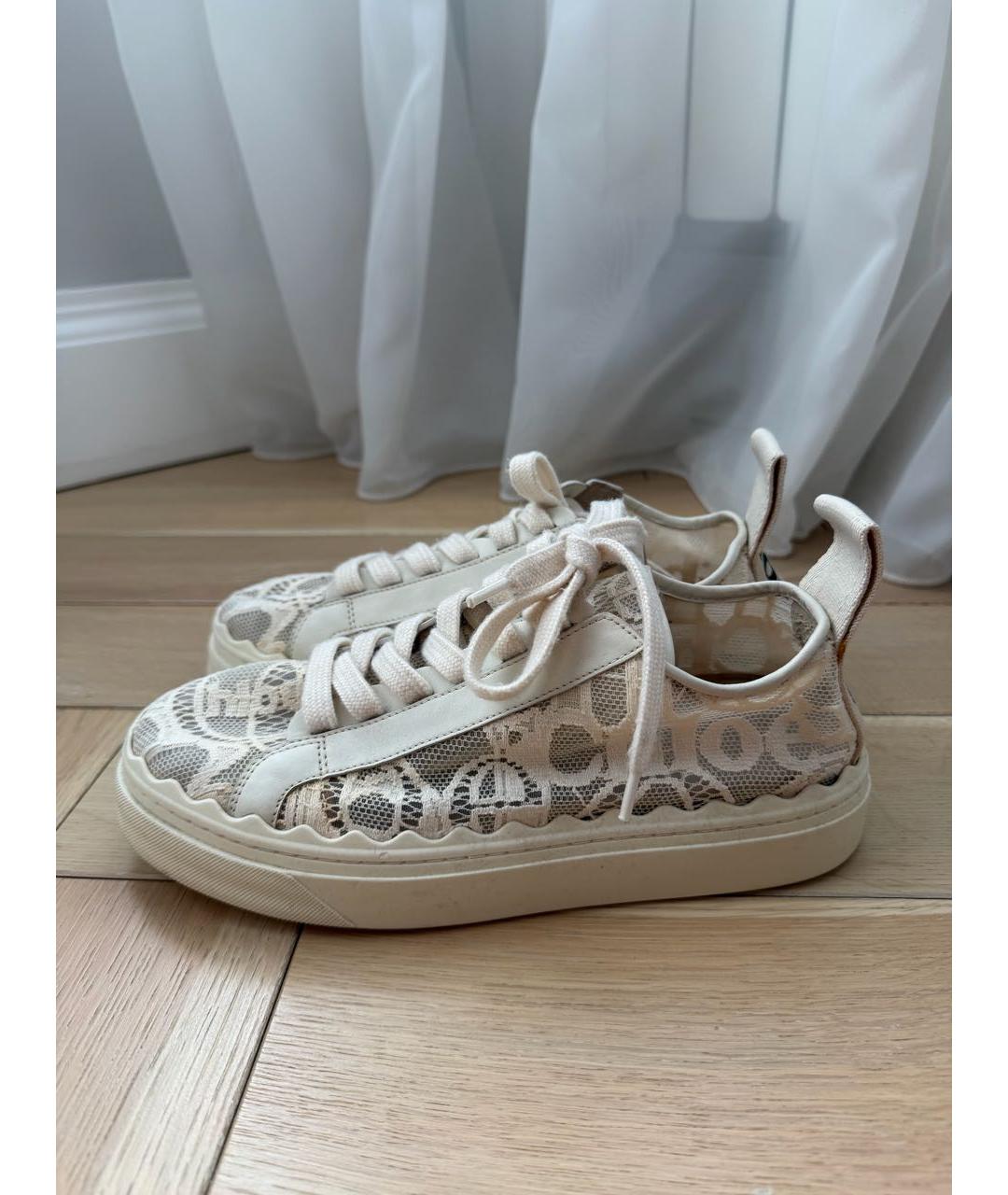 VALENTINO Бежевые кожаные кеды, фото 6