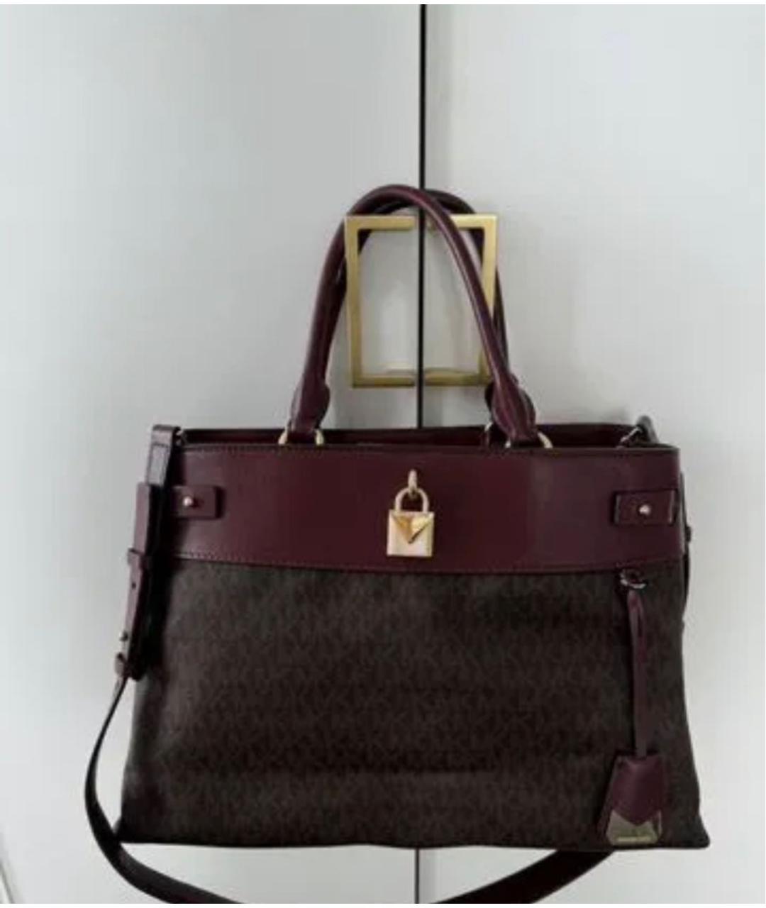 MICHAEL KORS Коричневая сумка с короткими ручками из искусственной кожи, фото 9