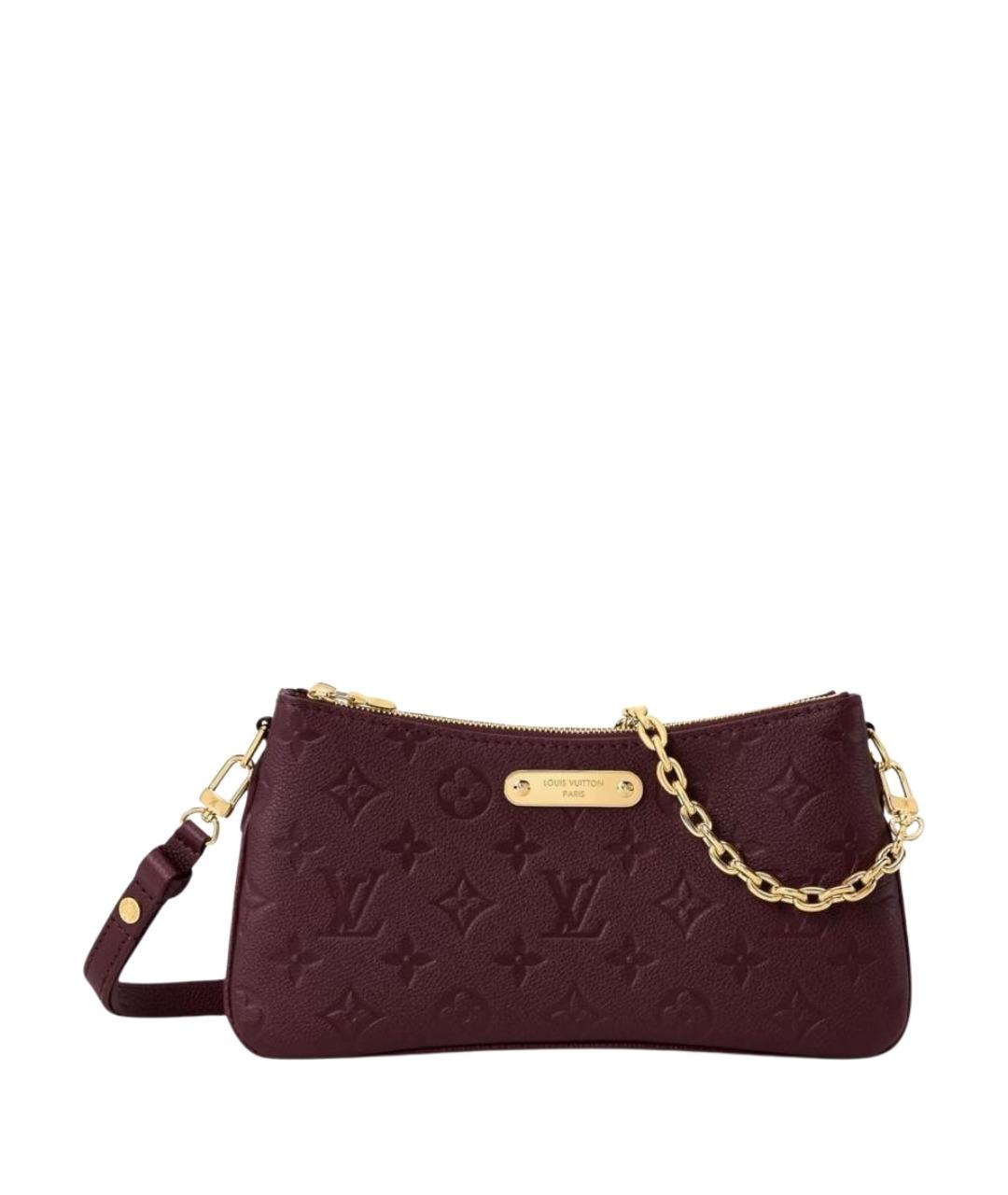 LOUIS VUITTON Бордовая кожаная сумка через плечо, фото 1