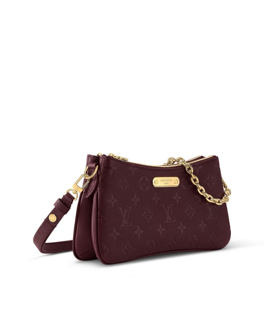LOUIS VUITTON Бордовая кожаная сумка через плечо, фото 3