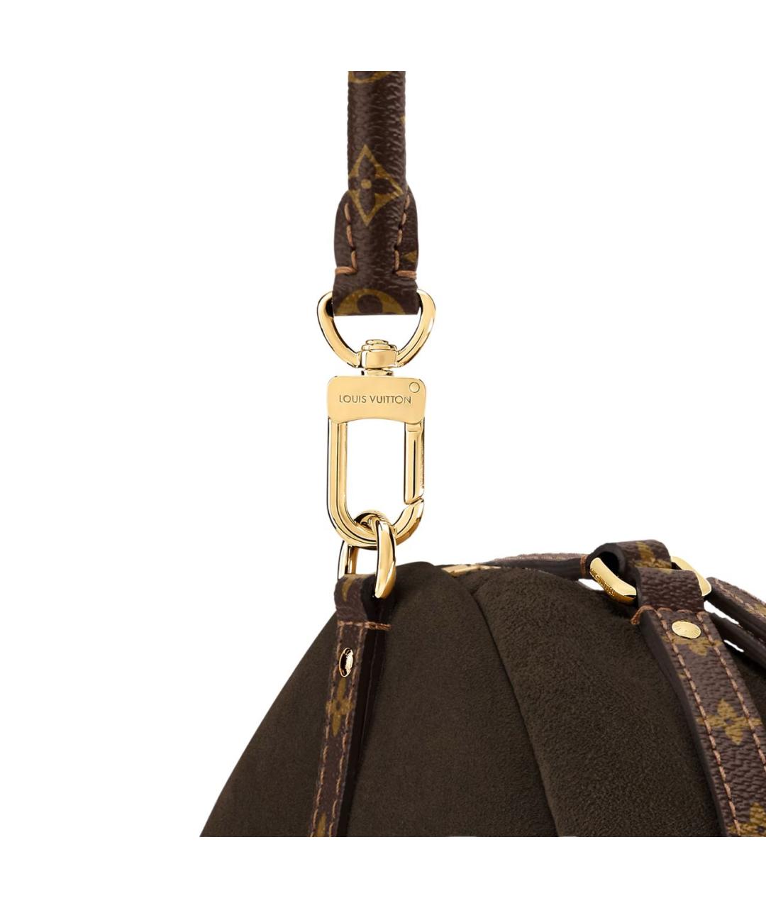 LOUIS VUITTON Коричневая замшевая сумка через плечо, фото 2
