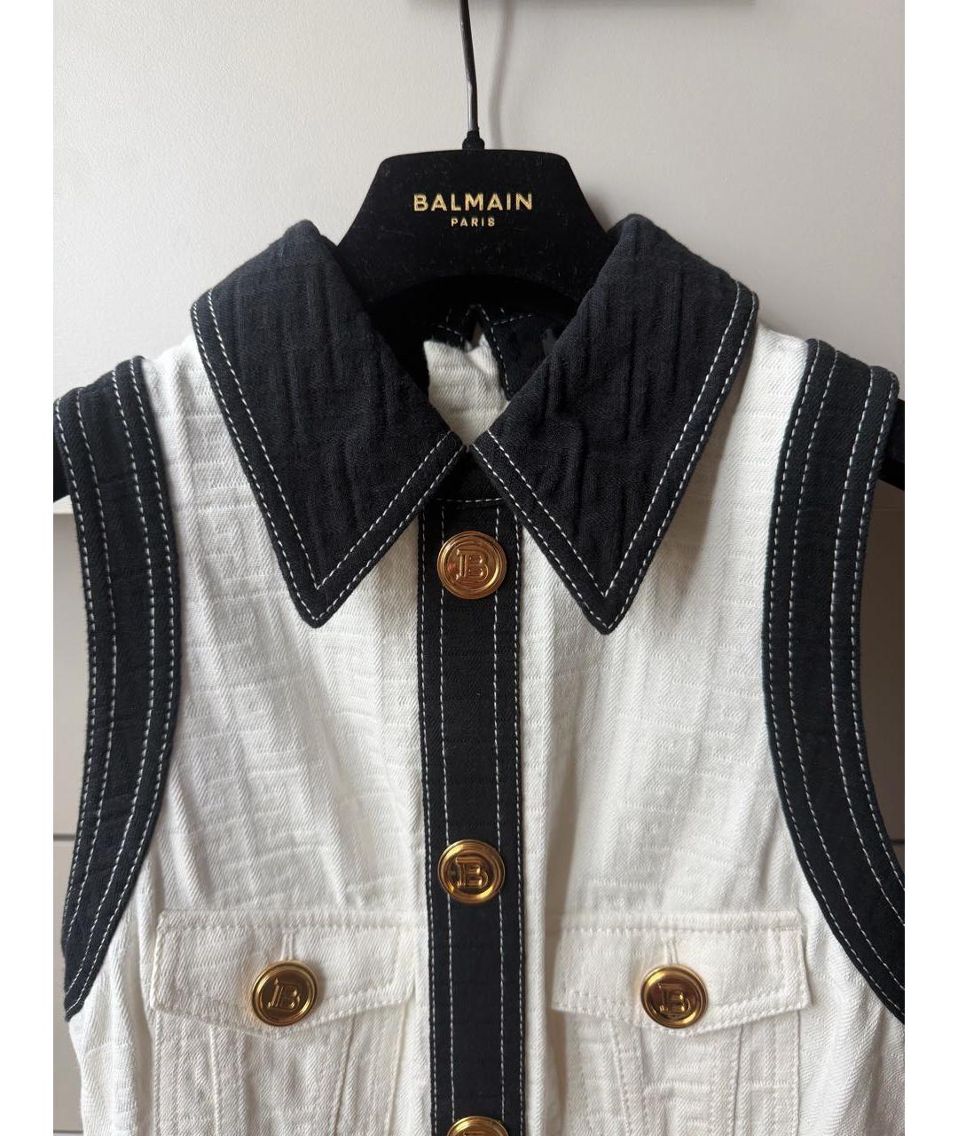 BALMAIN Белое хлопковое вечернее платье, фото 6
