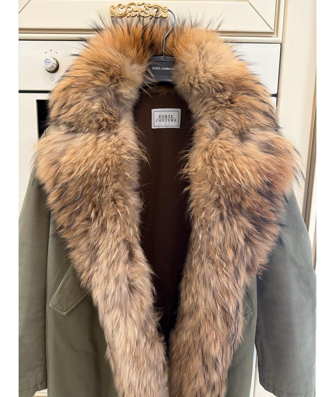 FORTE COUTURE Хаки хлопко-эластановая парка, фото 4