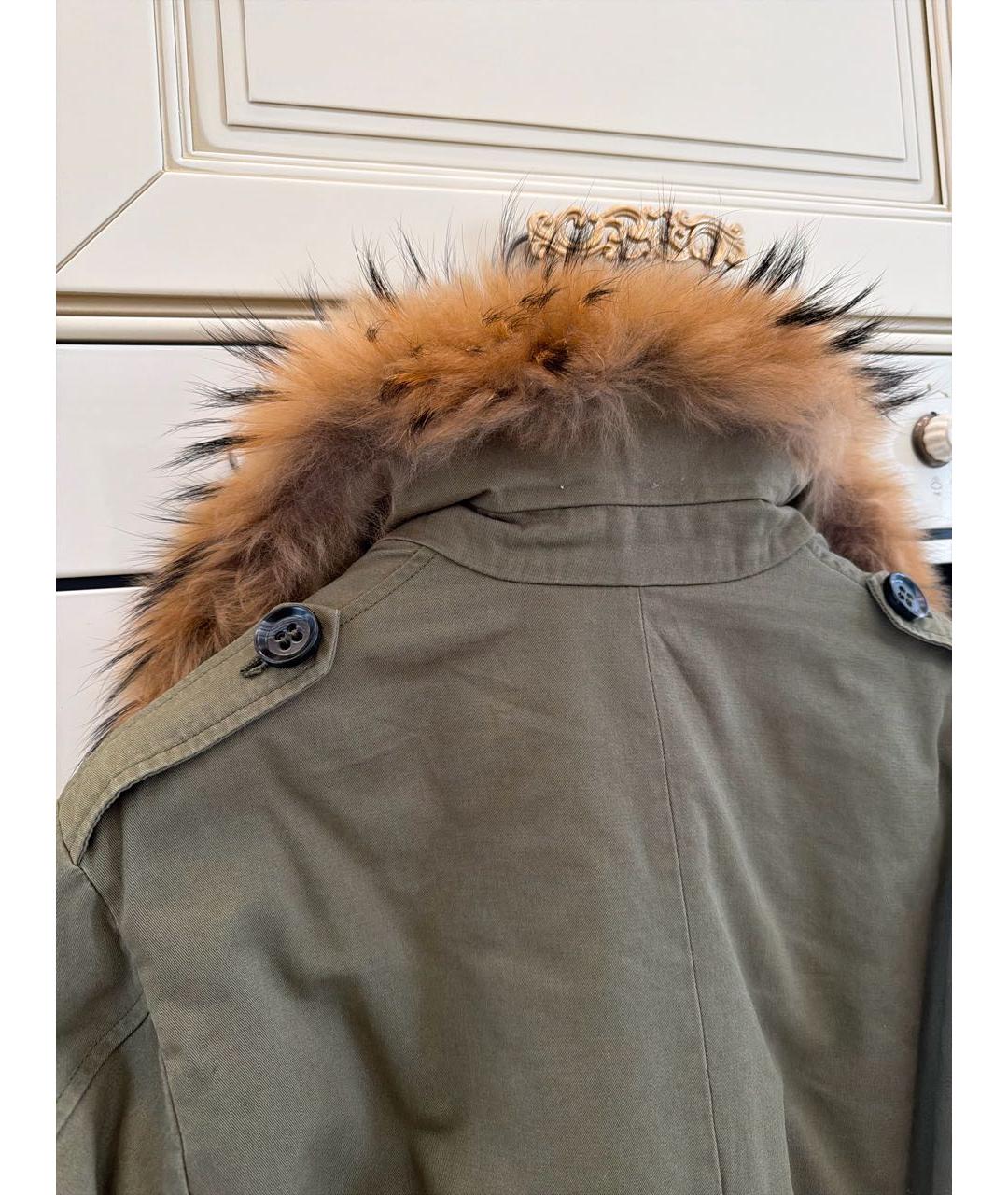 FORTE COUTURE Хаки хлопко-эластановая парка, фото 3