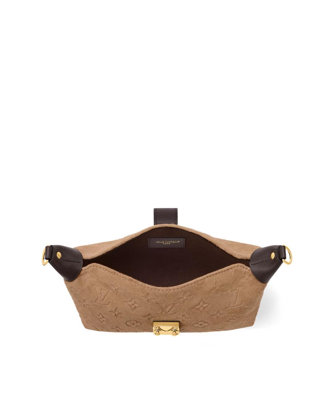 LOUIS VUITTON Бежевая кожаная сумка через плечо, фото 3
