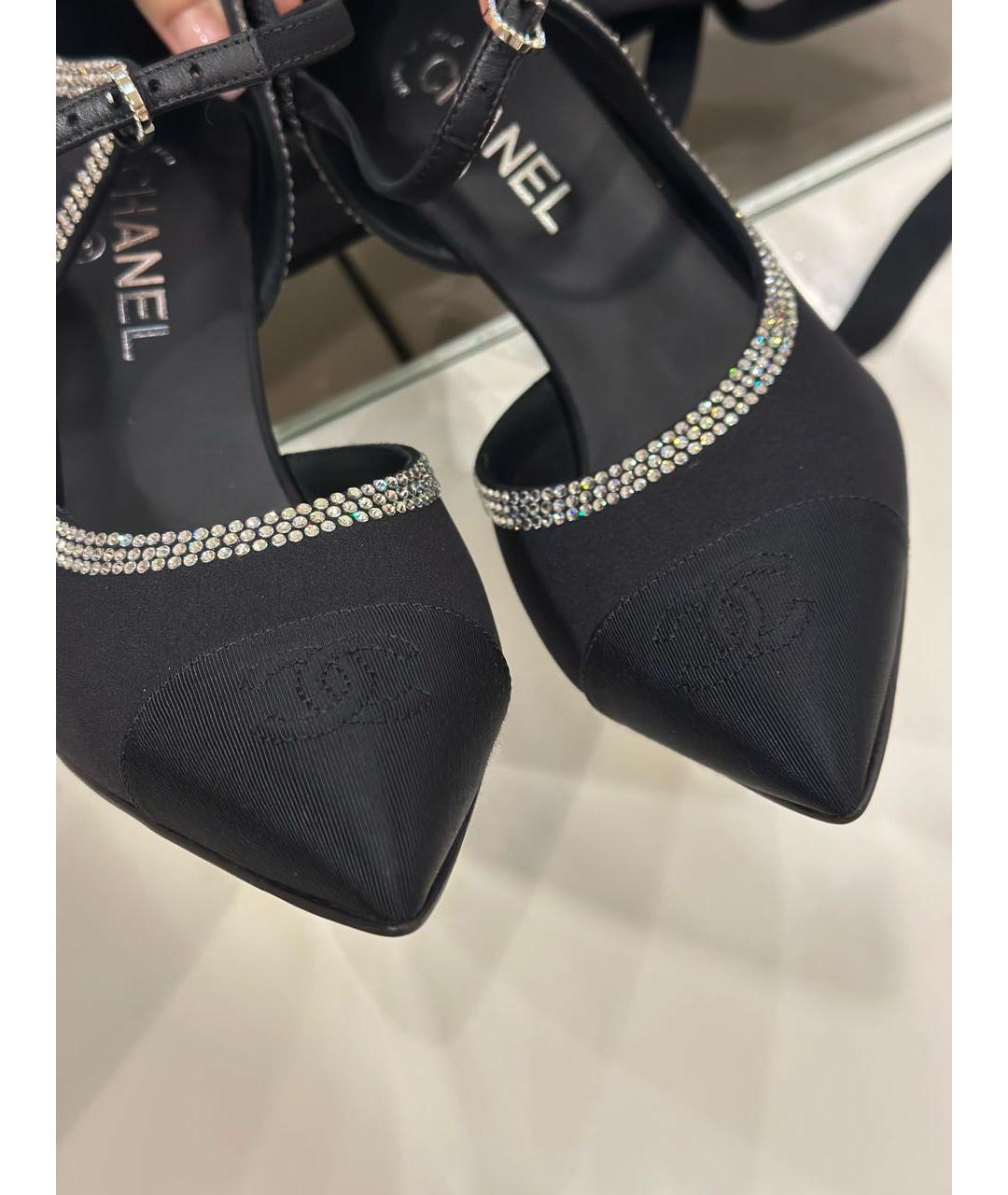 CHANEL Черные текстильные туфли, фото 7