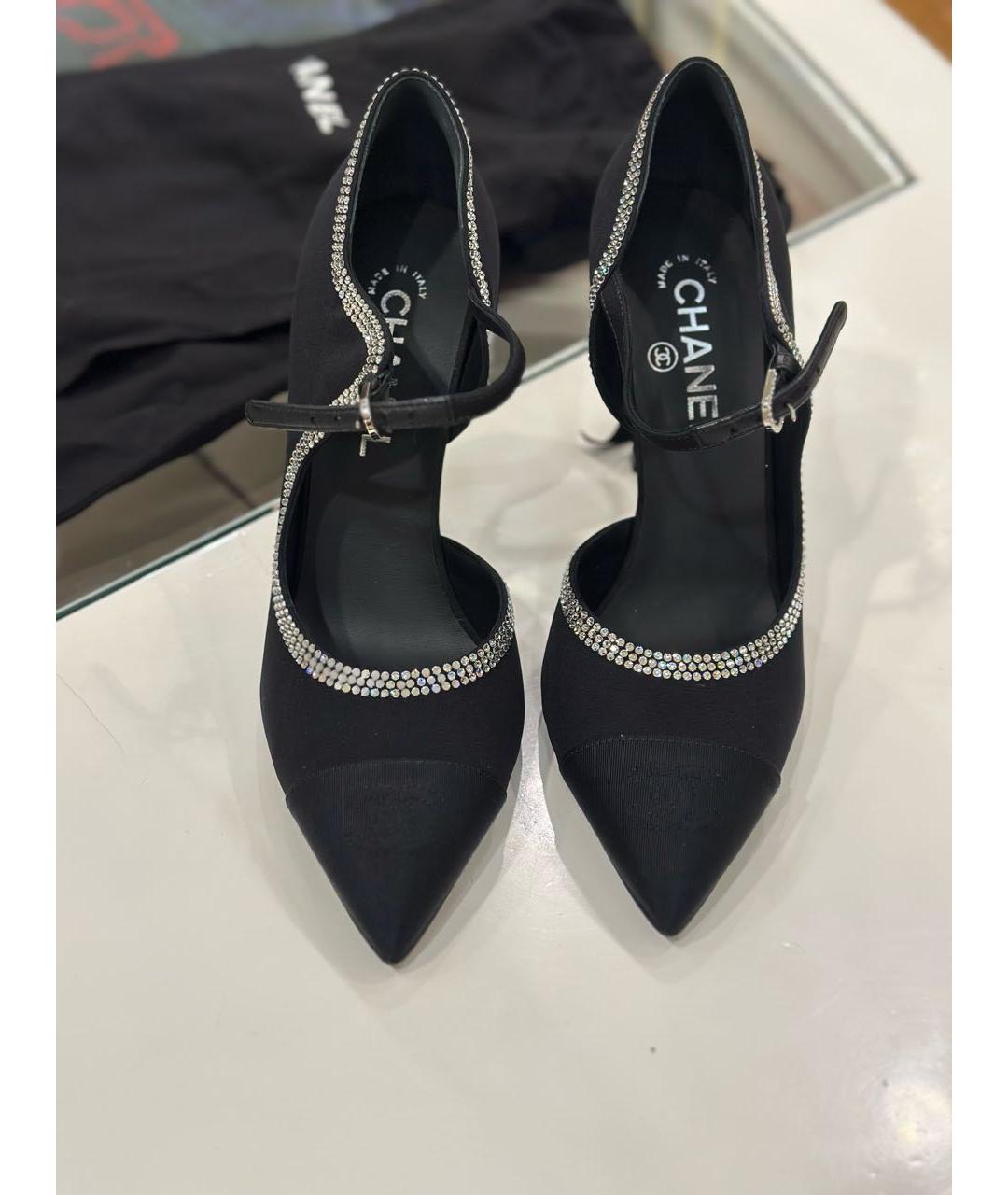 CHANEL Черные текстильные туфли, фото 2
