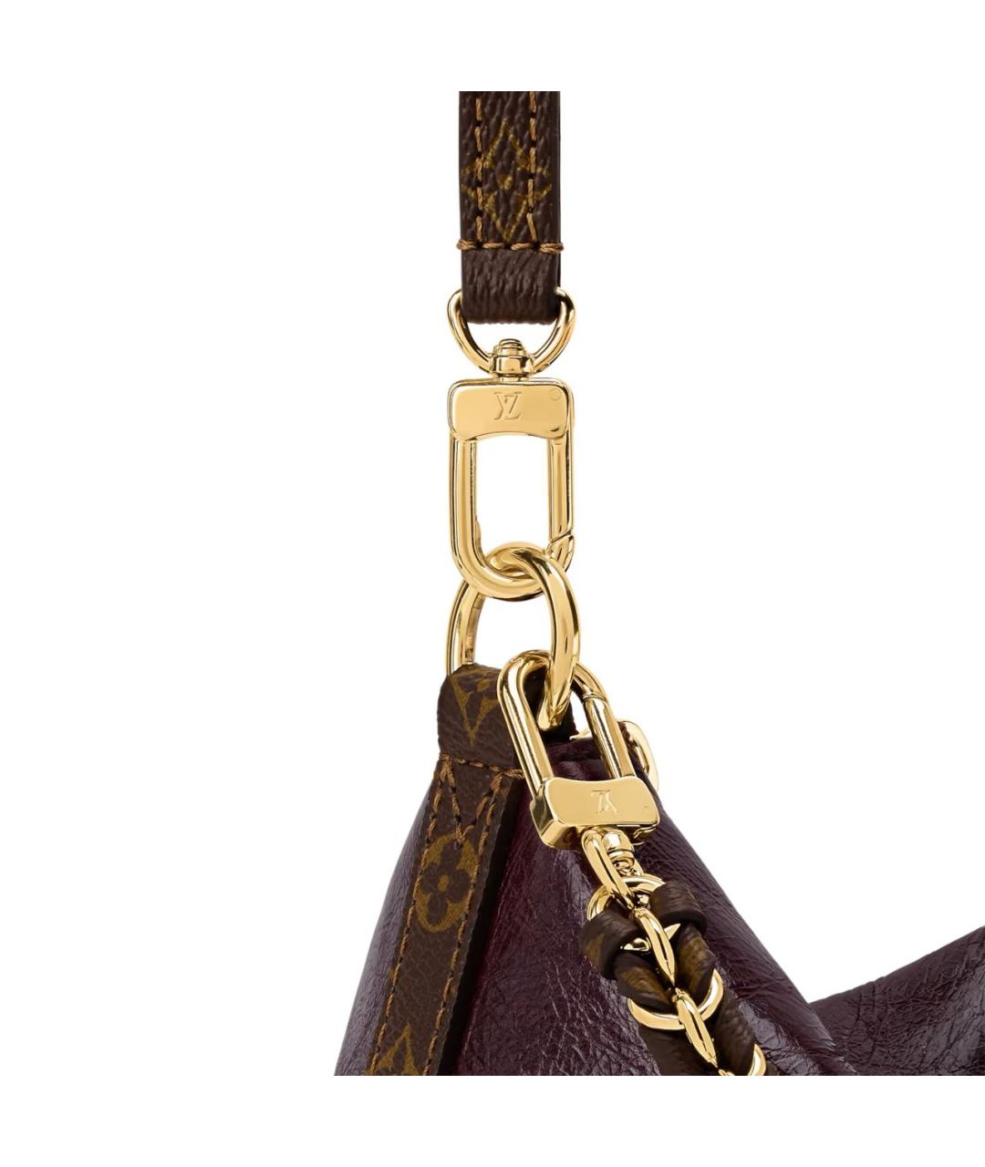 LOUIS VUITTON Бордовая сумка через плечо из канвы, фото 2