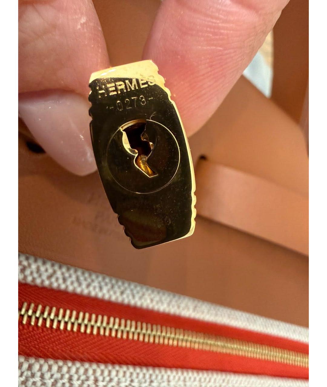 HERMES Оранжевая тканевая сумка через плечо, фото 8