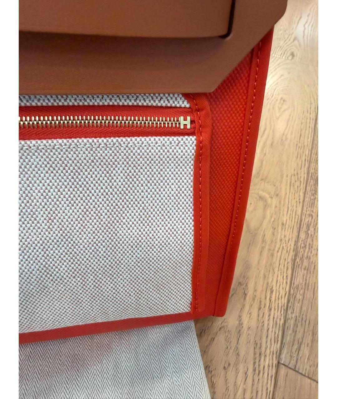 HERMES Оранжевая тканевая сумка через плечо, фото 5