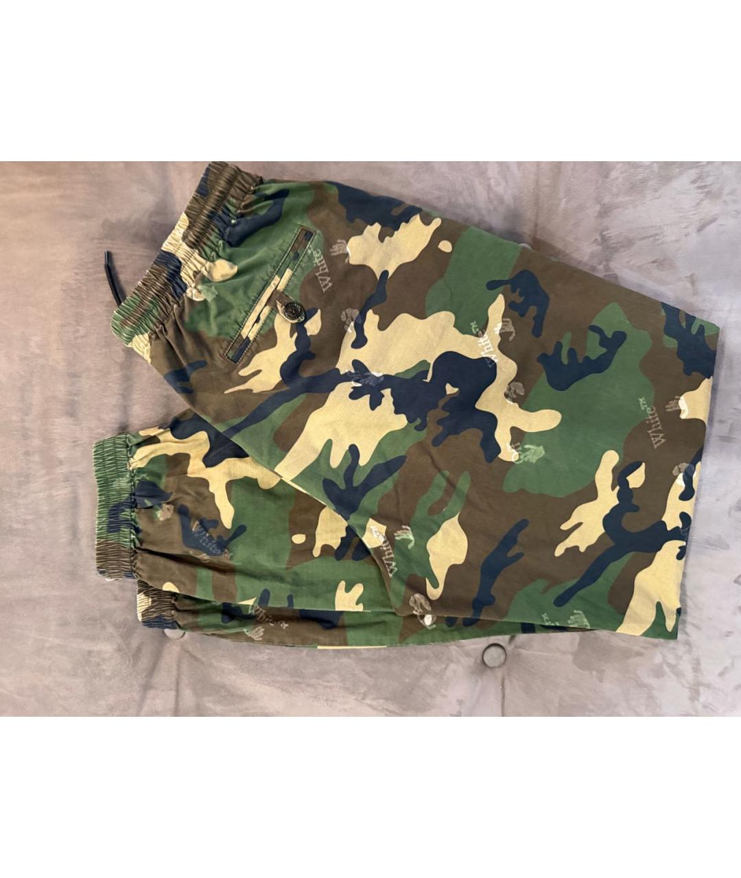 OFF-WHITE Хаки хлопковые повседневные брюки, фото 5