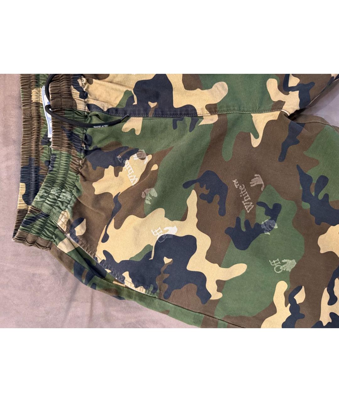 OFF-WHITE Хаки хлопковые повседневные брюки, фото 3