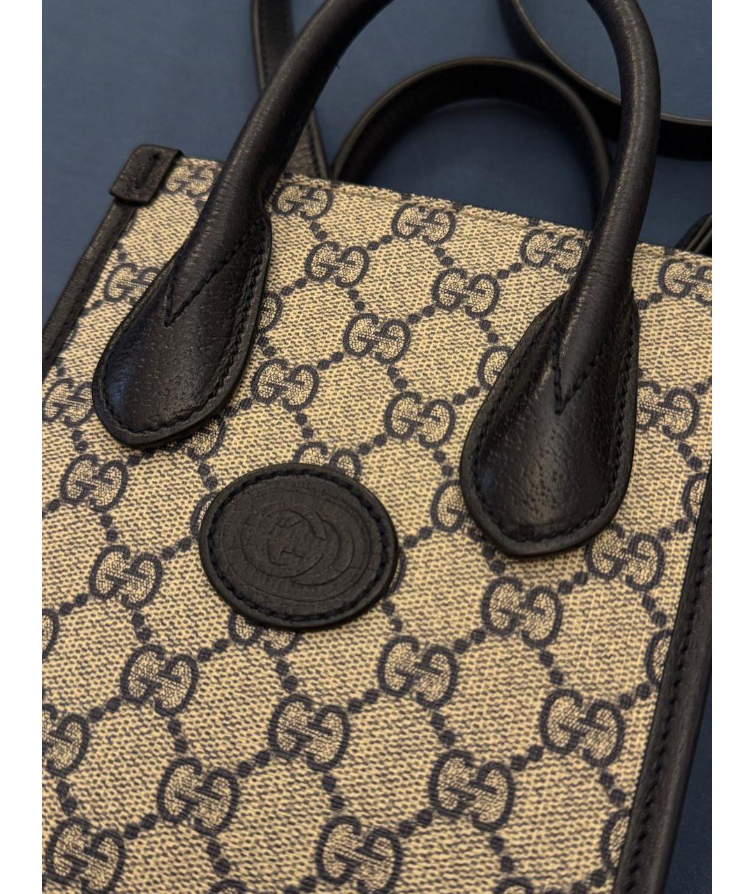 GUCCI Темно-синяя кожаная сумка через плечо, фото 2
