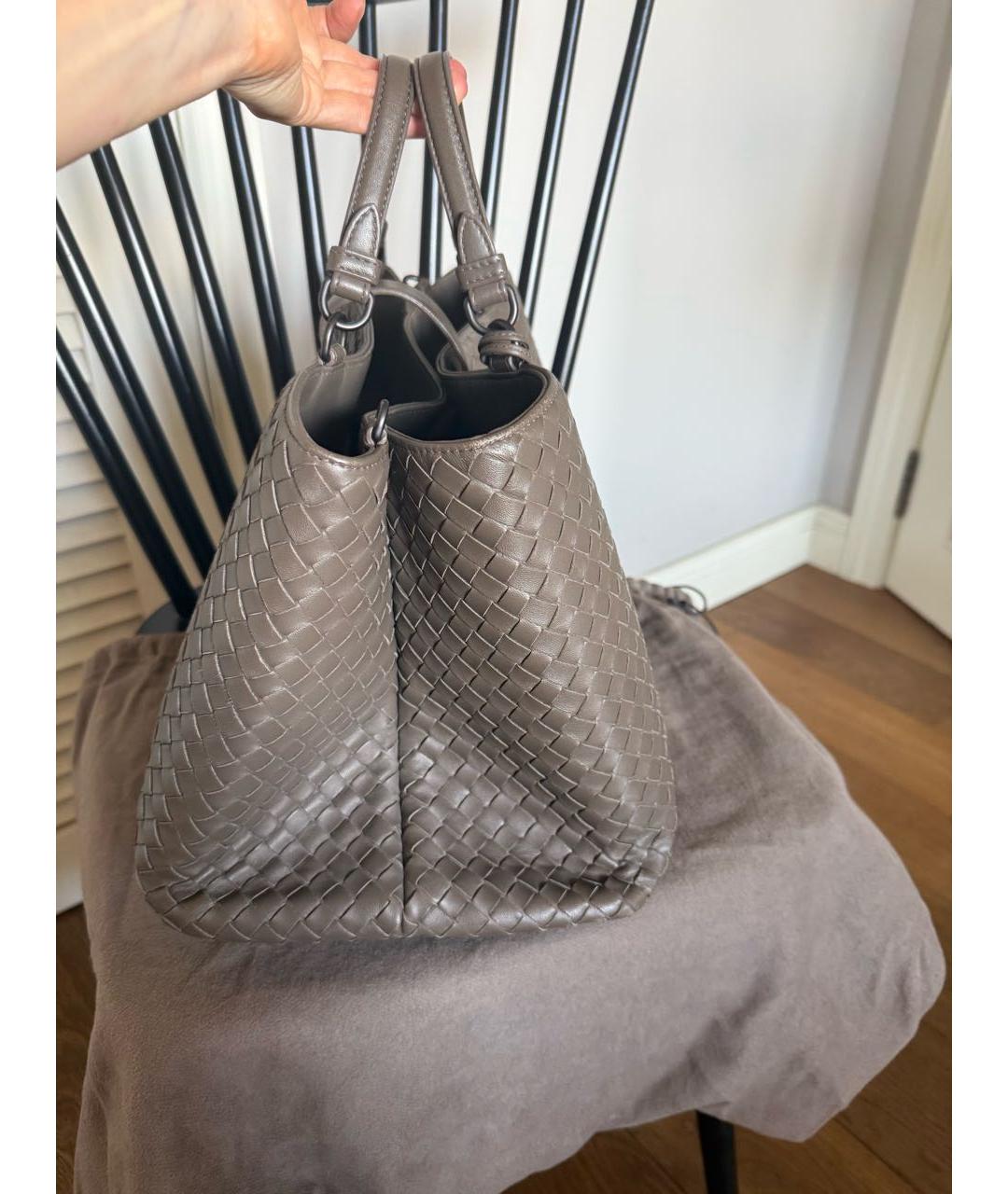 BOTTEGA VENETA Коричневая кожаная сумка тоут, фото 2