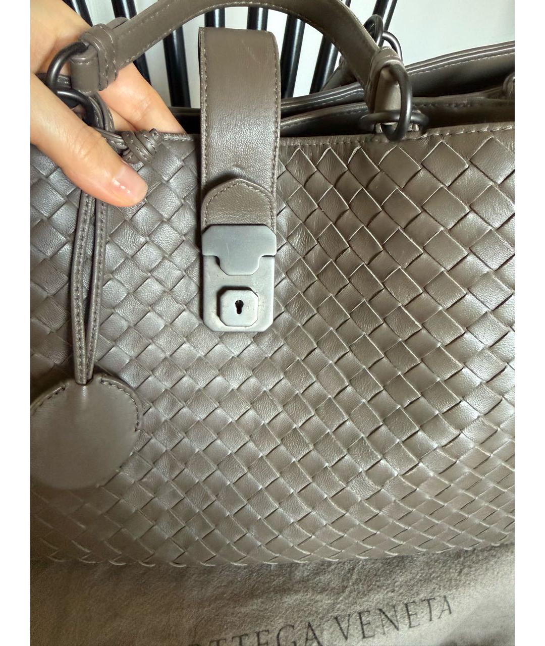 BOTTEGA VENETA Коричневая кожаная сумка тоут, фото 4
