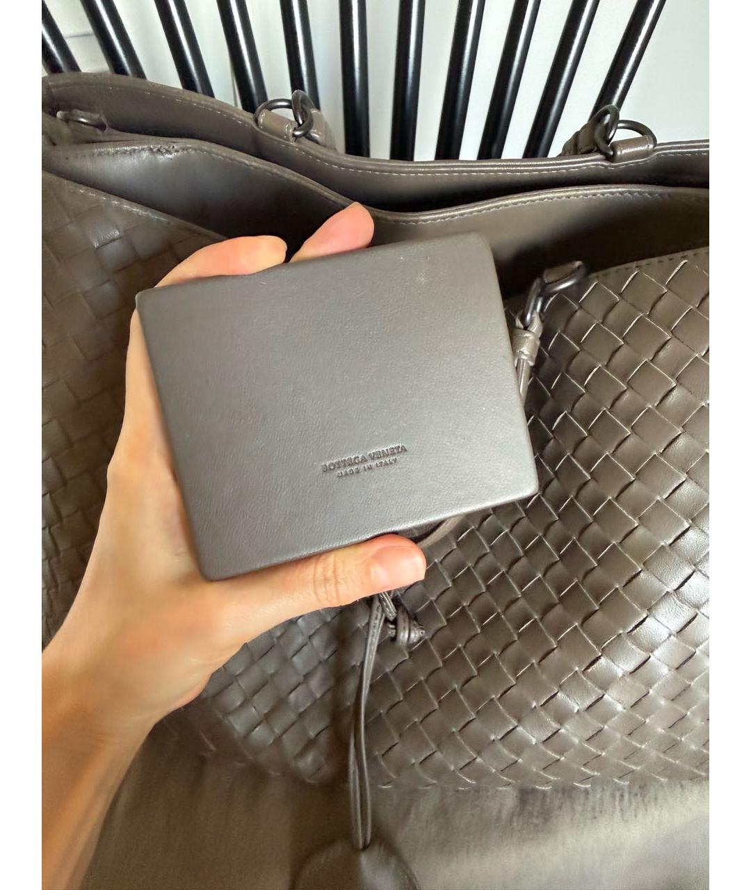 BOTTEGA VENETA Коричневая кожаная сумка тоут, фото 7