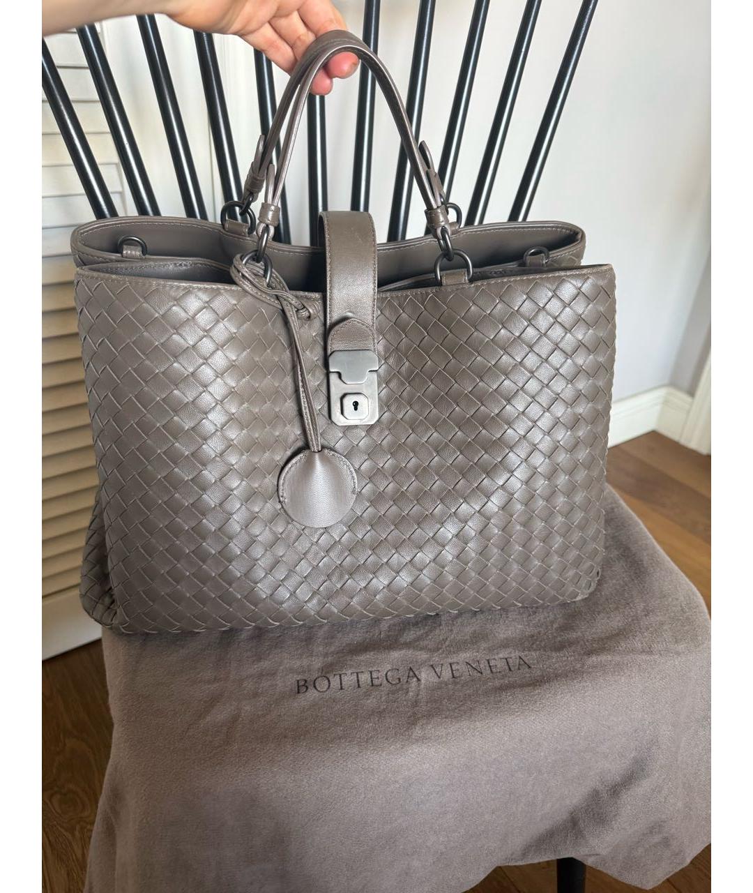 BOTTEGA VENETA Коричневая кожаная сумка тоут, фото 9