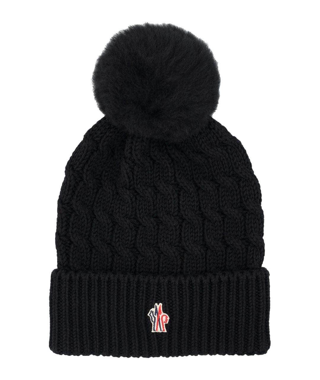 MONCLER GRENOBLE Черная шерстяная шапка, фото 1