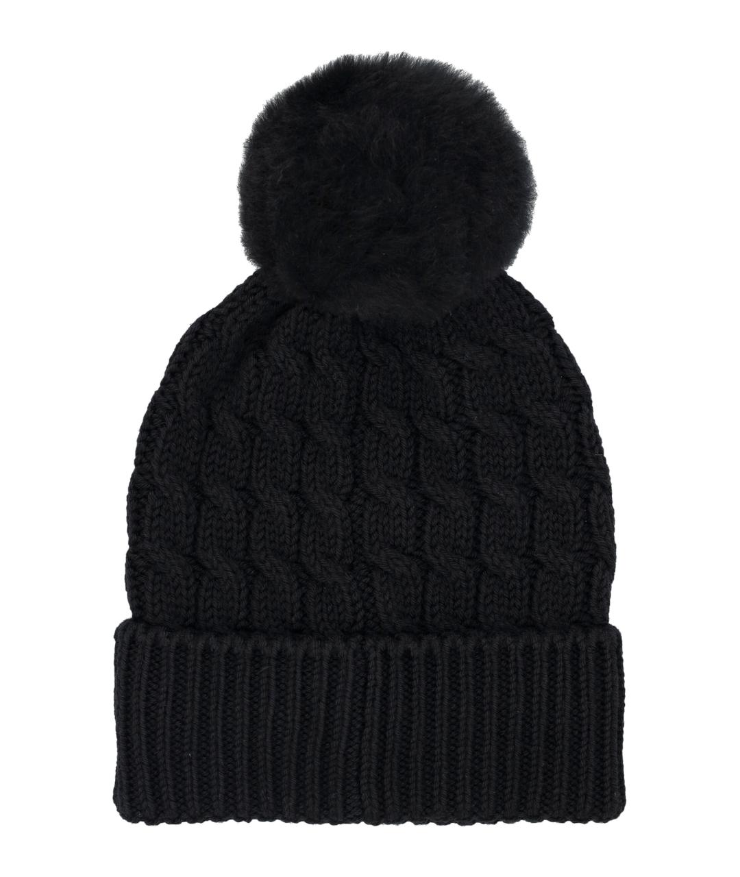 MONCLER GRENOBLE Черная шерстяная шапка, фото 2