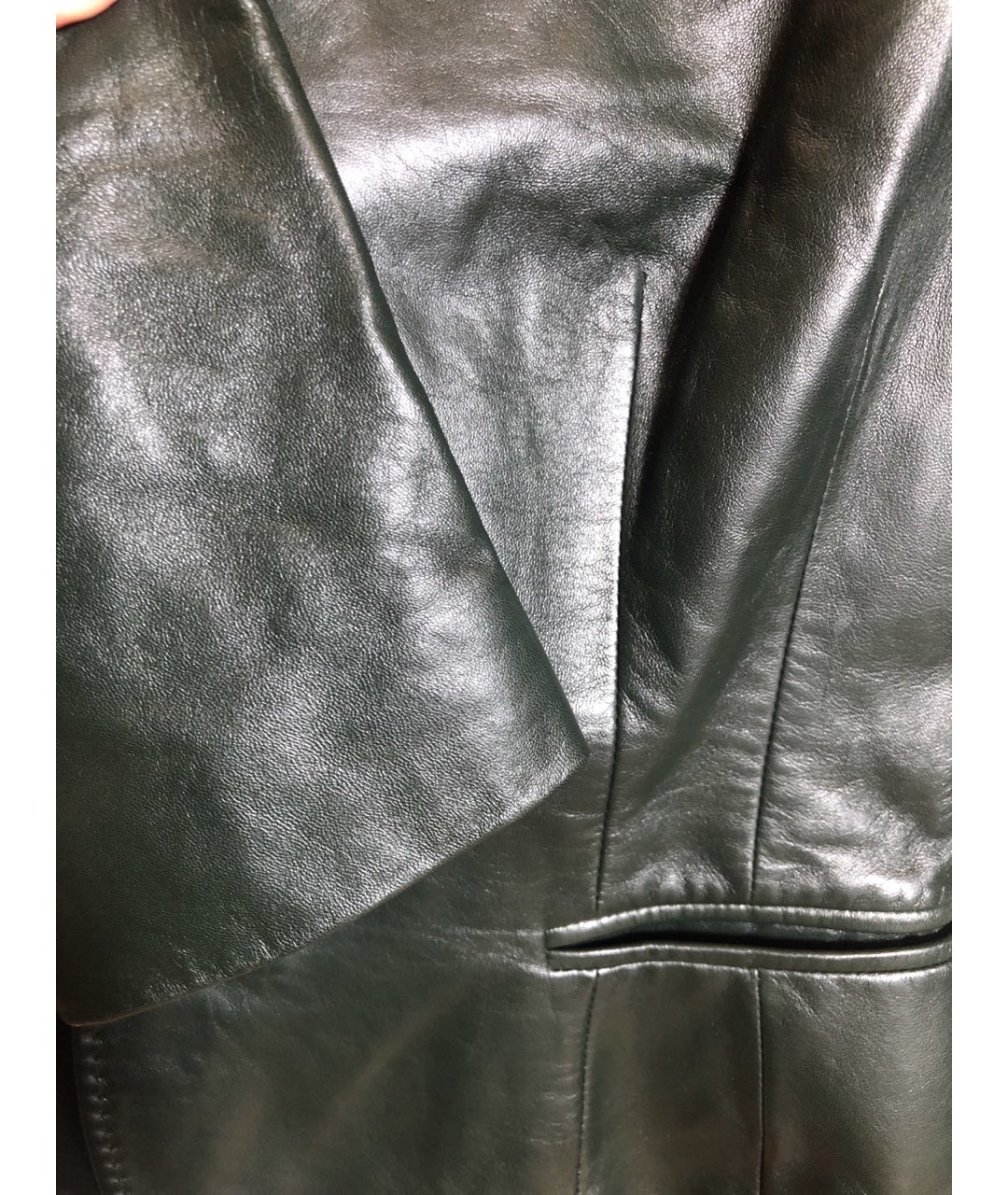 RALPH LAUREN COLLECTION Зеленый кожаный жакет/пиджак, фото 4
