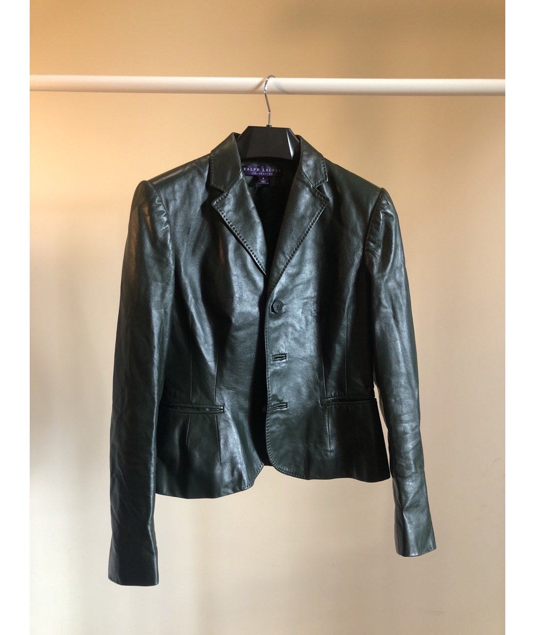RALPH LAUREN COLLECTION Зеленый кожаный жакет/пиджак, фото 6