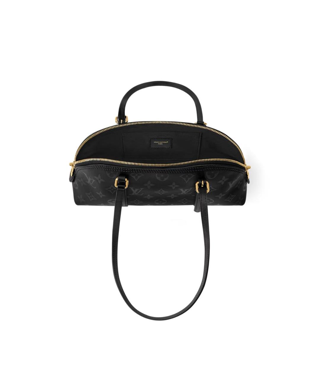 LOUIS VUITTON Черная кожаная сумка с короткими ручками, фото 3
