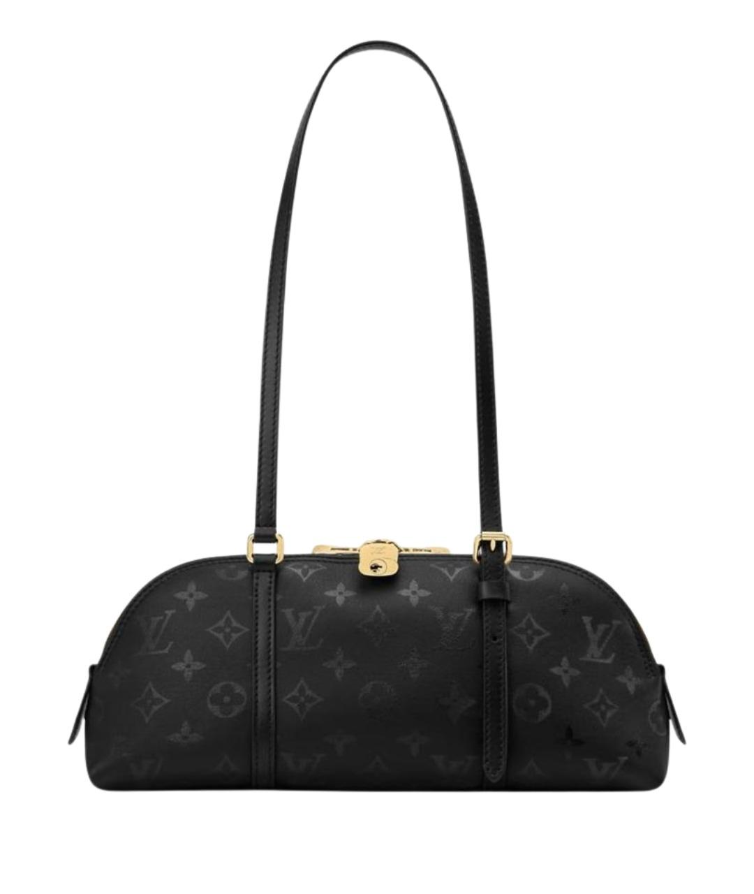 LOUIS VUITTON Черная кожаная сумка с короткими ручками, фото 1