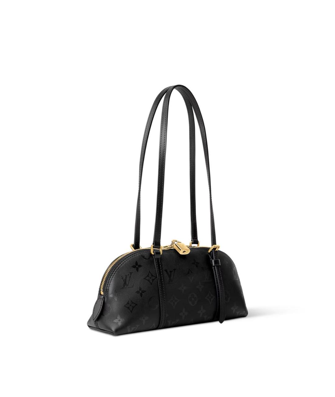LOUIS VUITTON Черная кожаная сумка с короткими ручками, фото 2