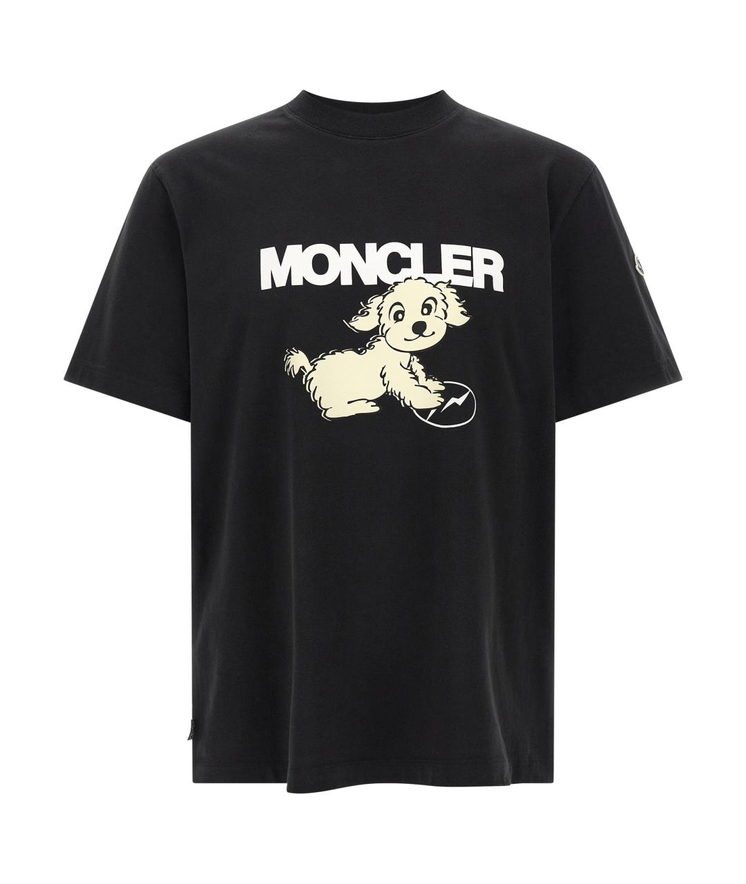 MONCLER Черная хлопковая футболка, фото 1
