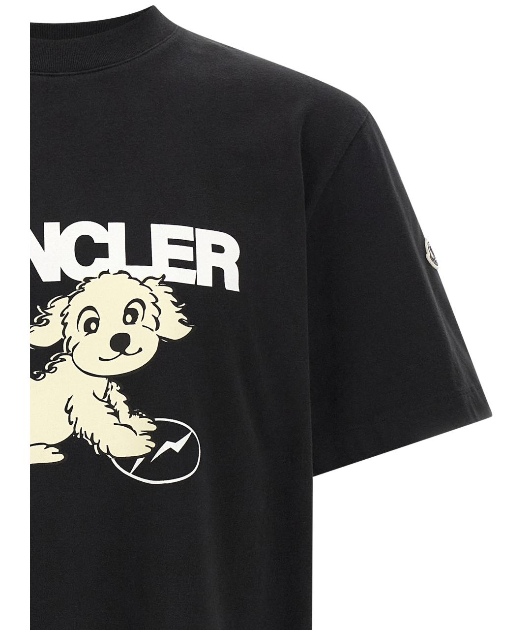 MONCLER Черная хлопковая футболка, фото 3