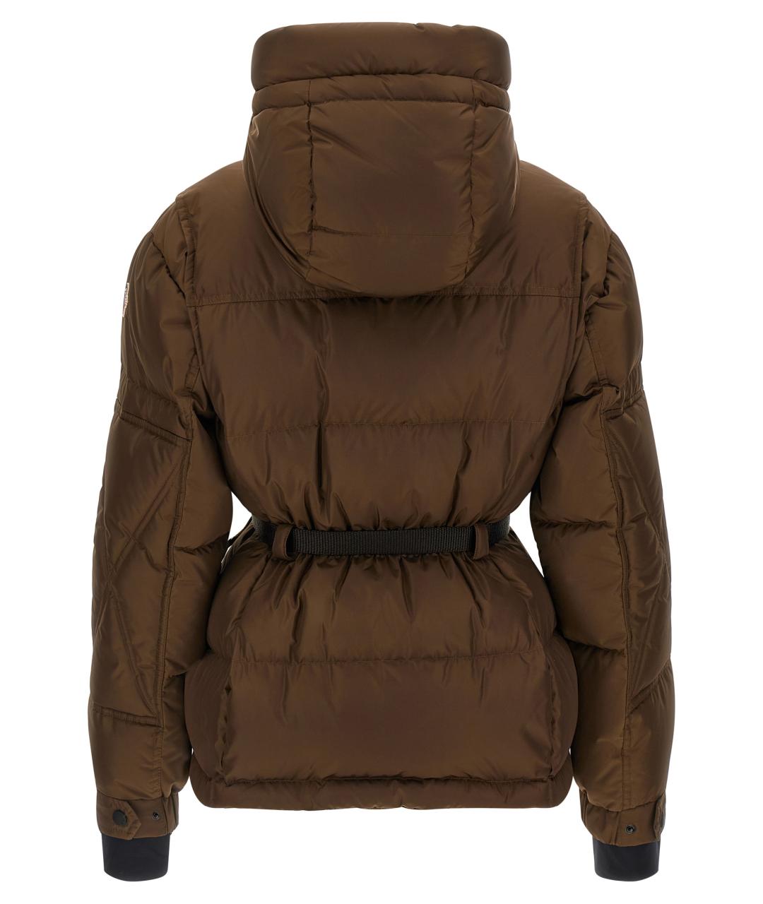 MONCLER GRENOBLE Коричневый полиэстеровый пуховик, фото 2