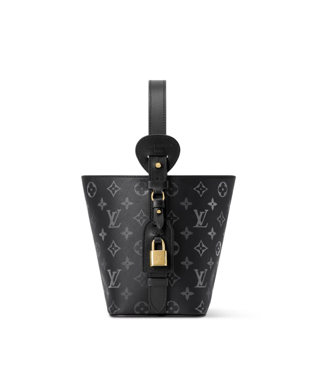 LOUIS VUITTON Черная кожаная сумка через плечо, фото 6