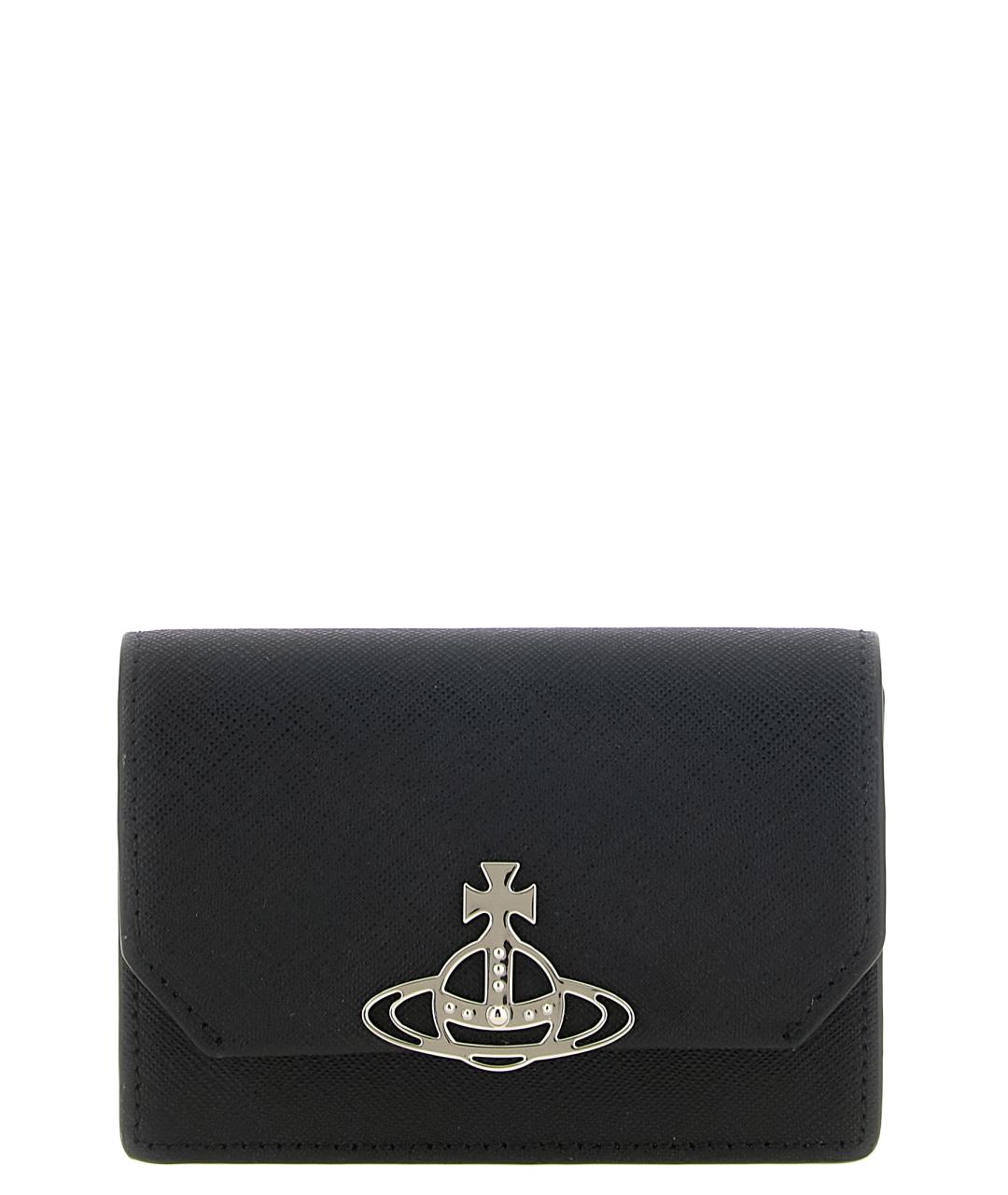 VIVIENNE WESTWOOD Черный кожаный кошелек, фото 1