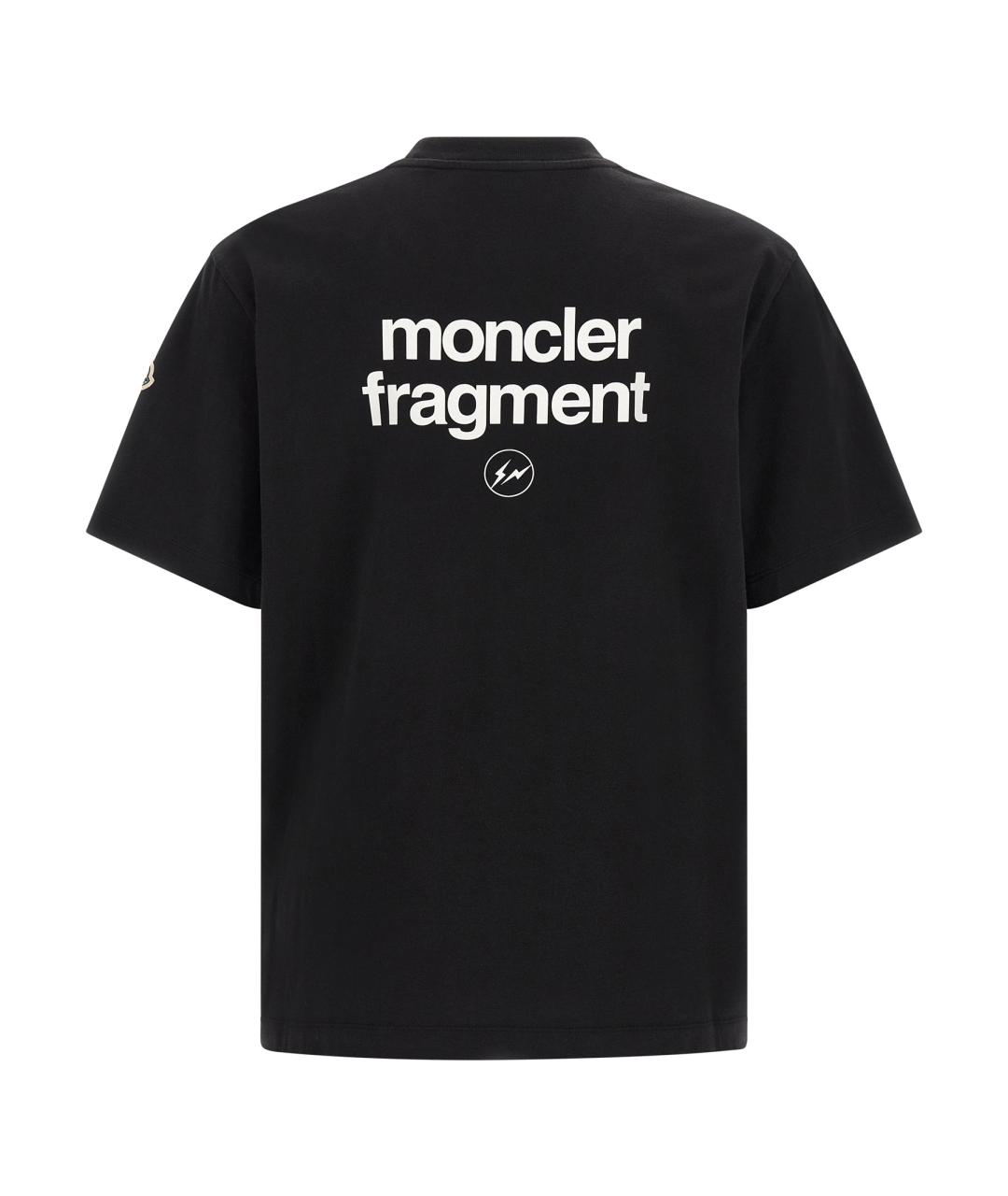 MONCLER Черная хлопковая футболка, фото 2