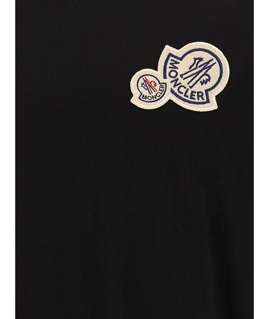 MONCLER Черная хлопковая футболка, фото 4