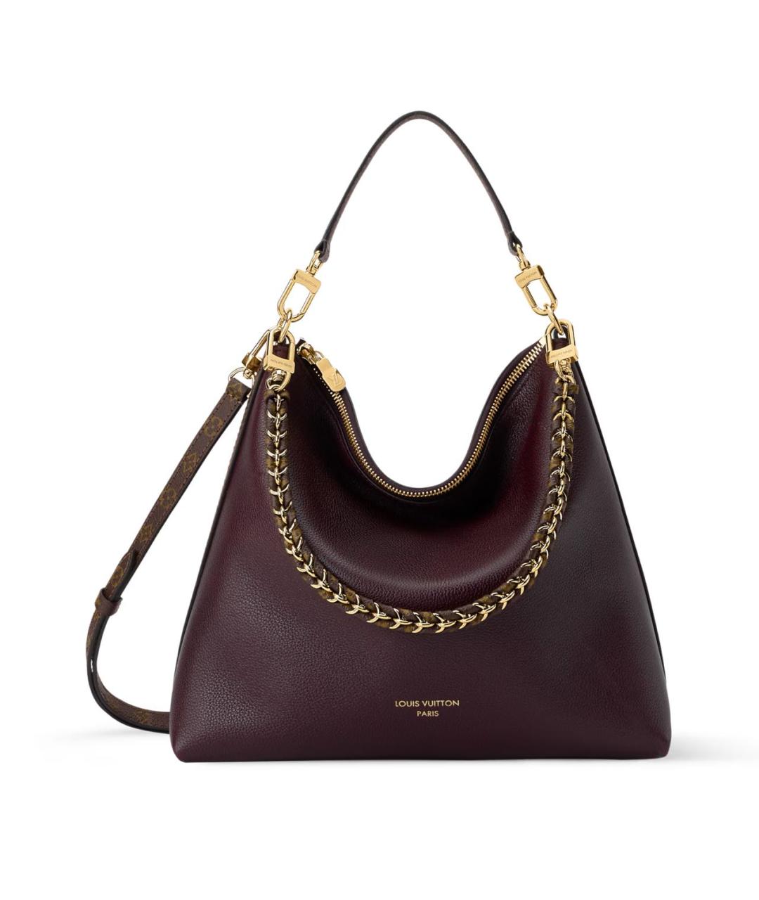 LOUIS VUITTON Бордовая кожаная сумка через плечо, фото 6
