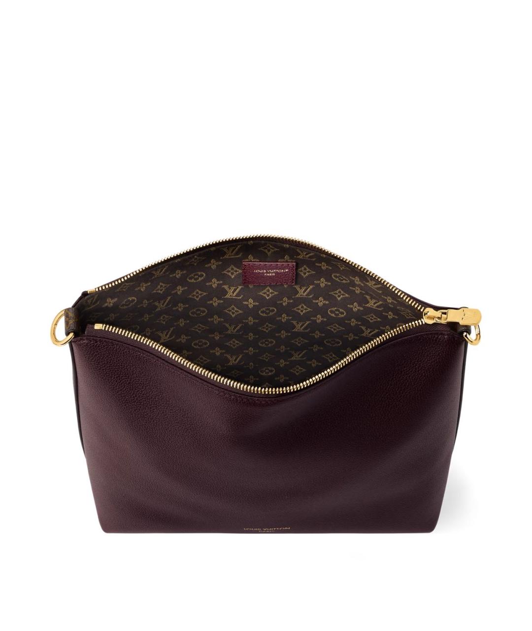 LOUIS VUITTON Бордовая кожаная сумка через плечо, фото 4
