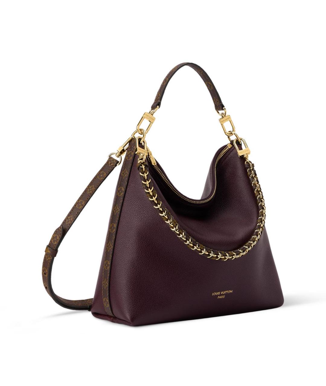 LOUIS VUITTON Бордовая кожаная сумка через плечо, фото 3
