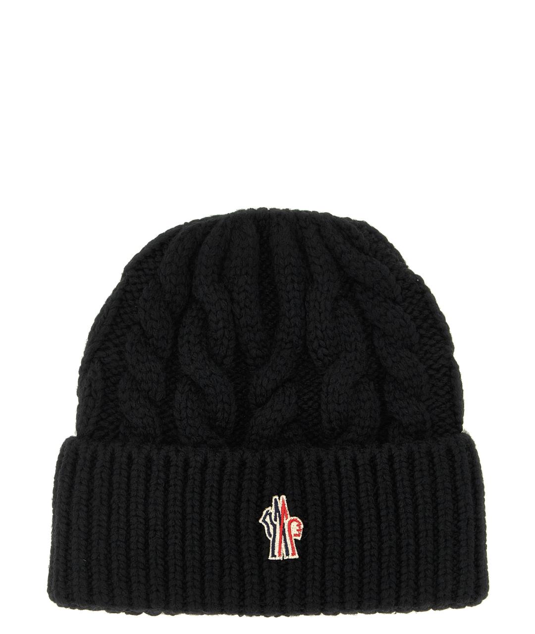 MONCLER GRENOBLE Черная шерстяная шапка, фото 1