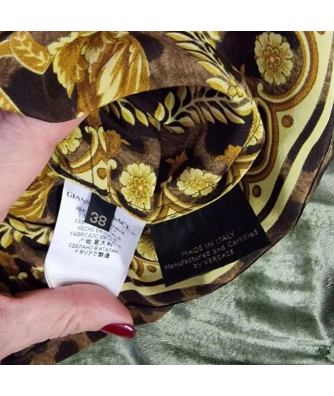 VERSACE Мульти шелковое повседневное платье, фото 3