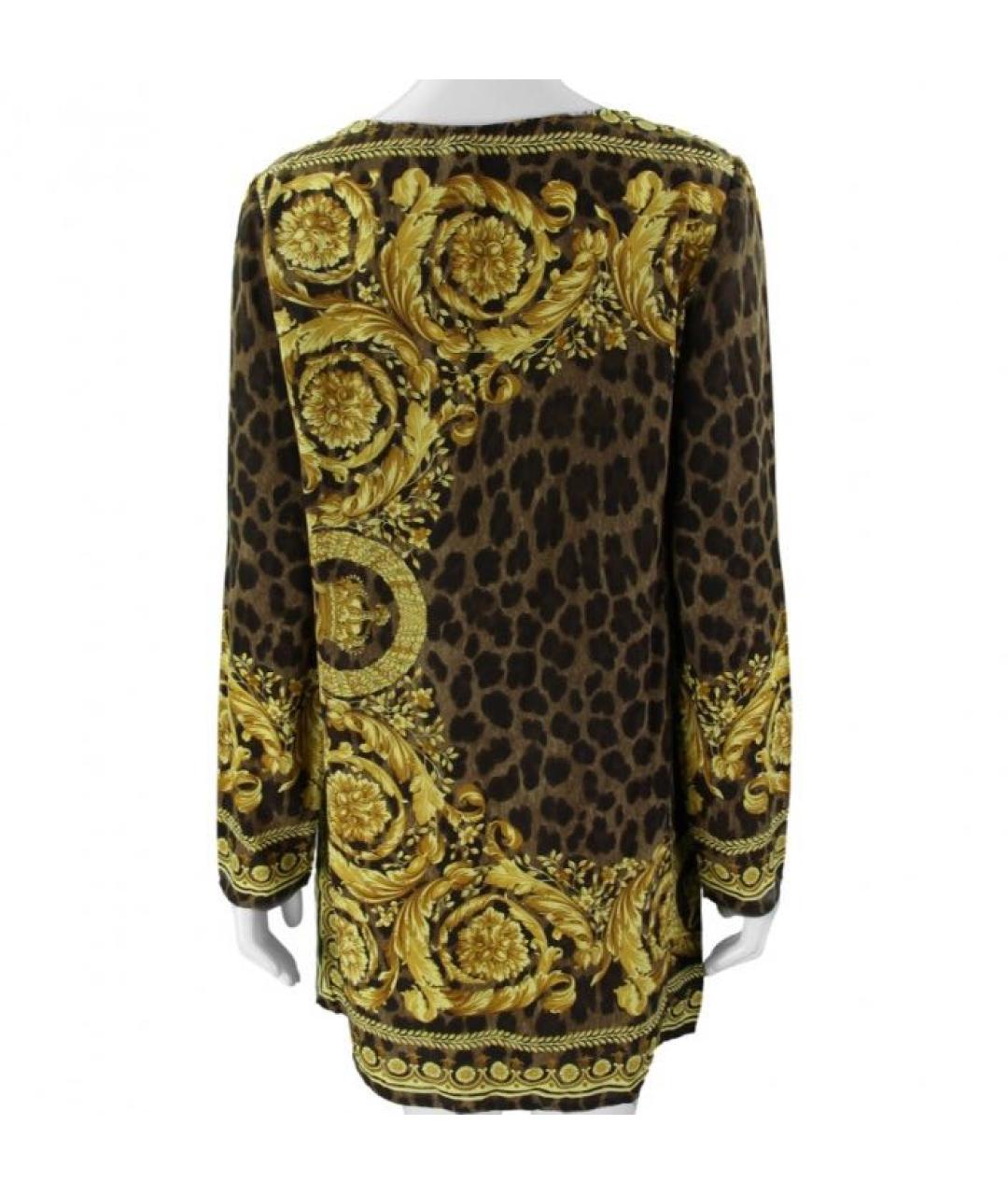 VERSACE Мульти шелковое повседневное платье, фото 2