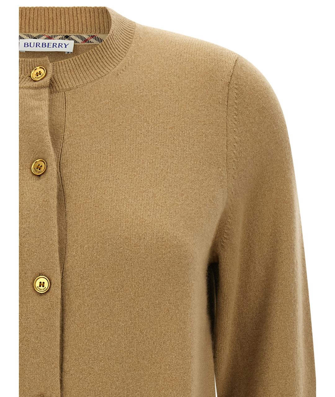 BURBERRY Бежевый шерстяной кардиган, фото 3