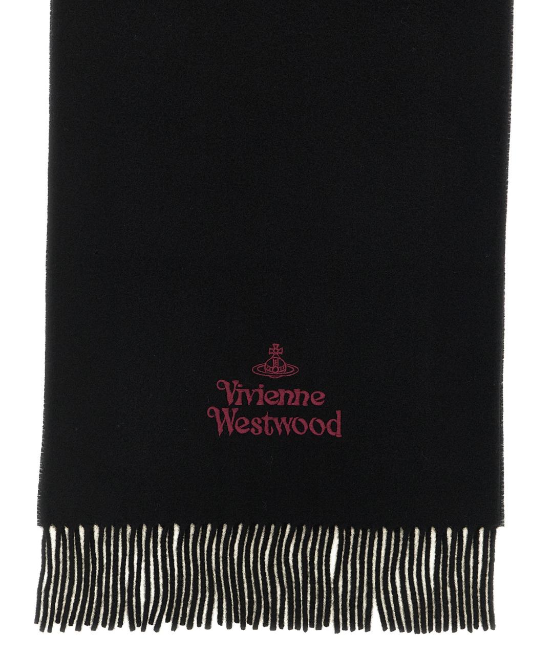 VIVIENNE WESTWOOD Черный шерстяной шарф, фото 2