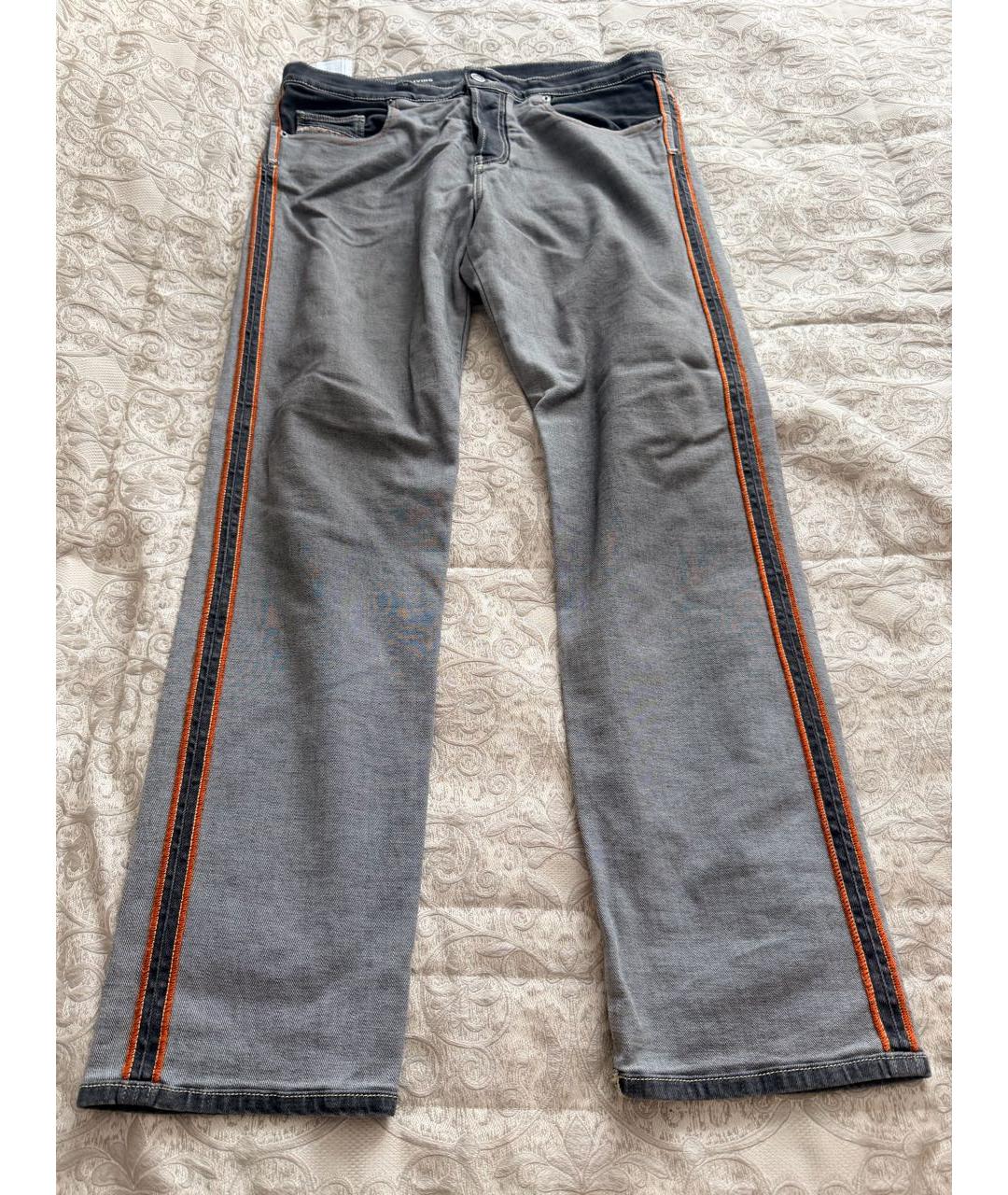 DIESEL Антрацитовые хлопко-эластановые прямые джинсы, фото 5