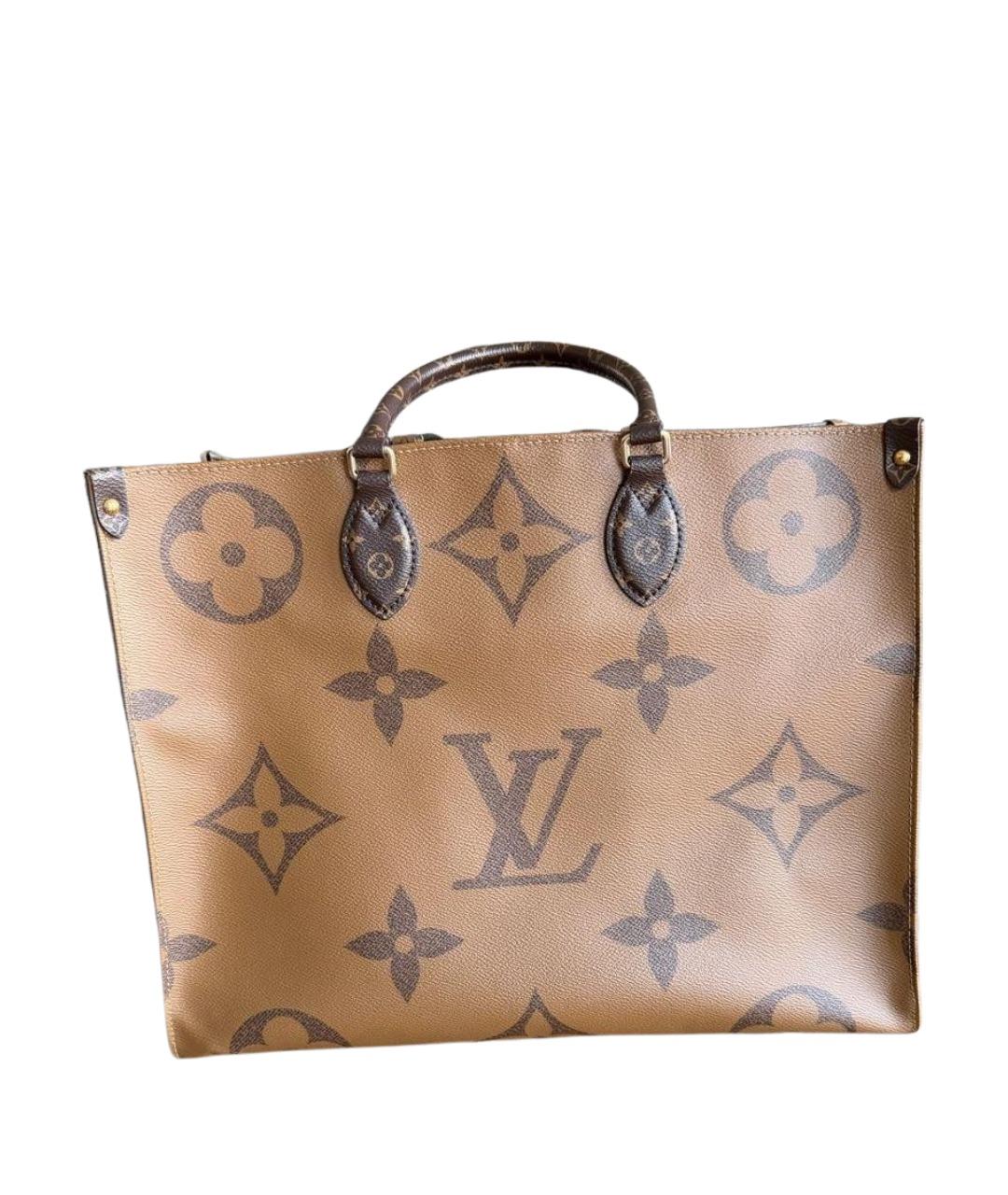 LOUIS VUITTON Коричневая кожаная сумка тоут, фото 1
