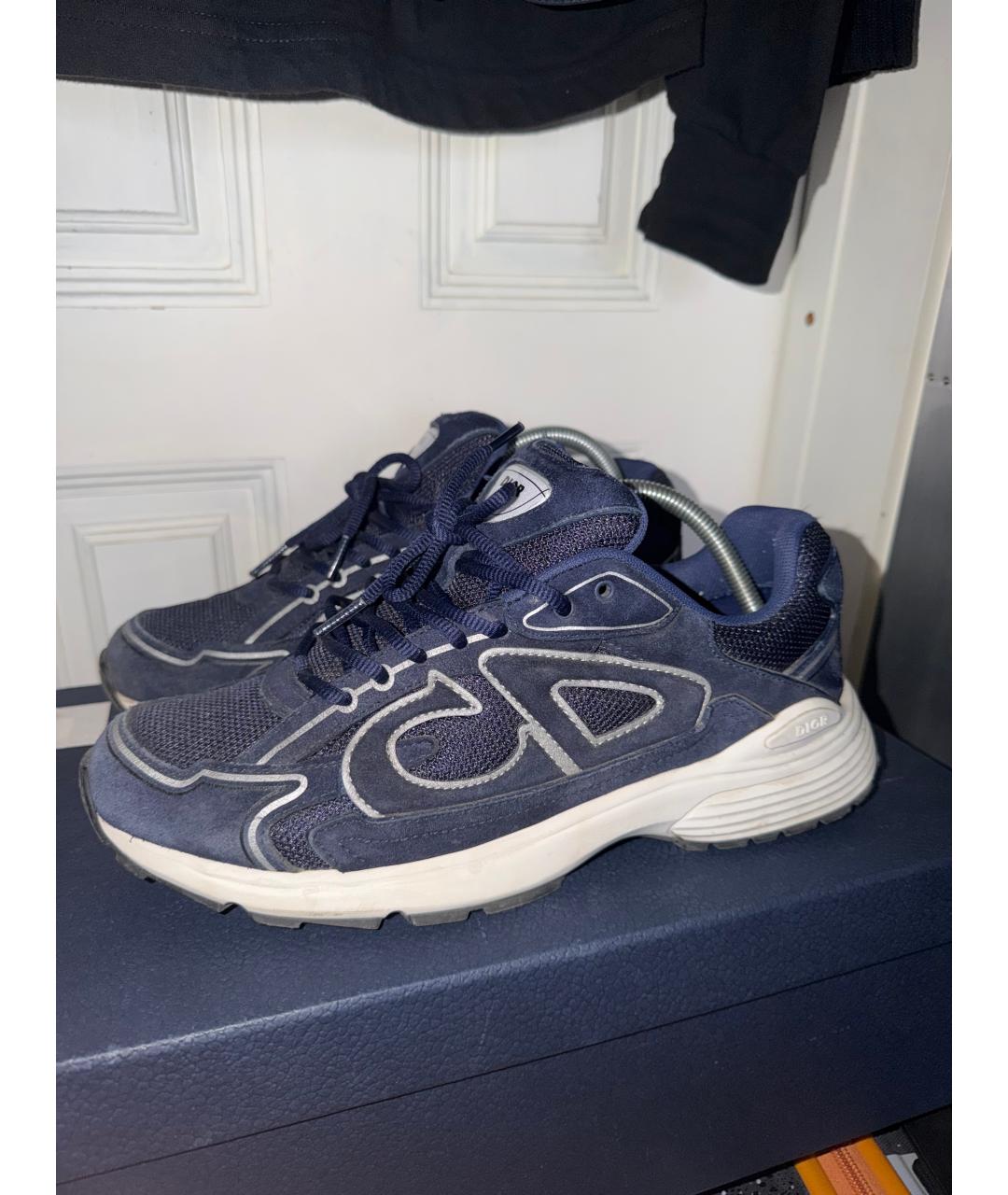 CHRISTIAN DIOR Темно-синие замшевые низкие кроссовки / кеды, фото 6