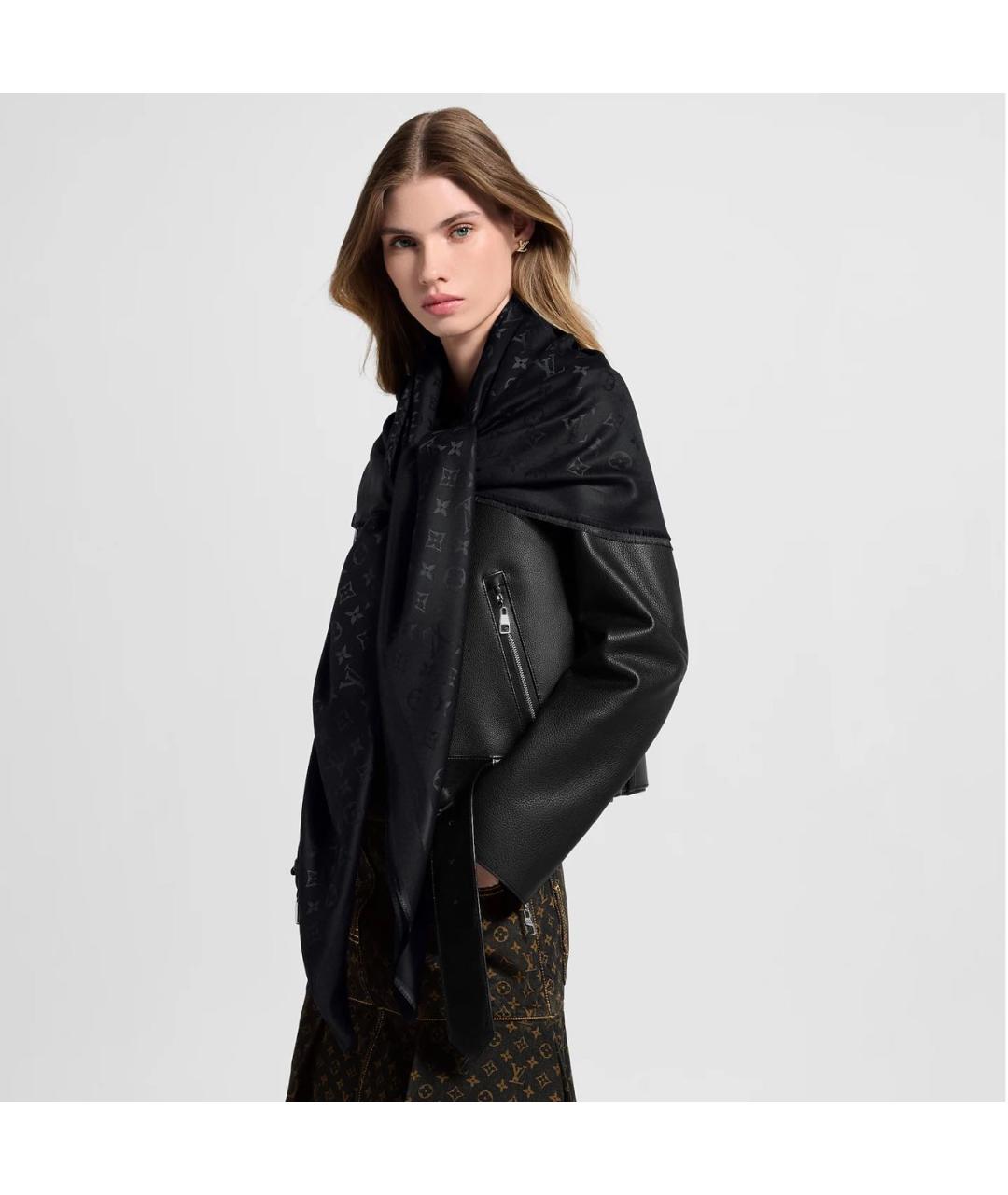 LOUIS VUITTON Черный платок, фото 4